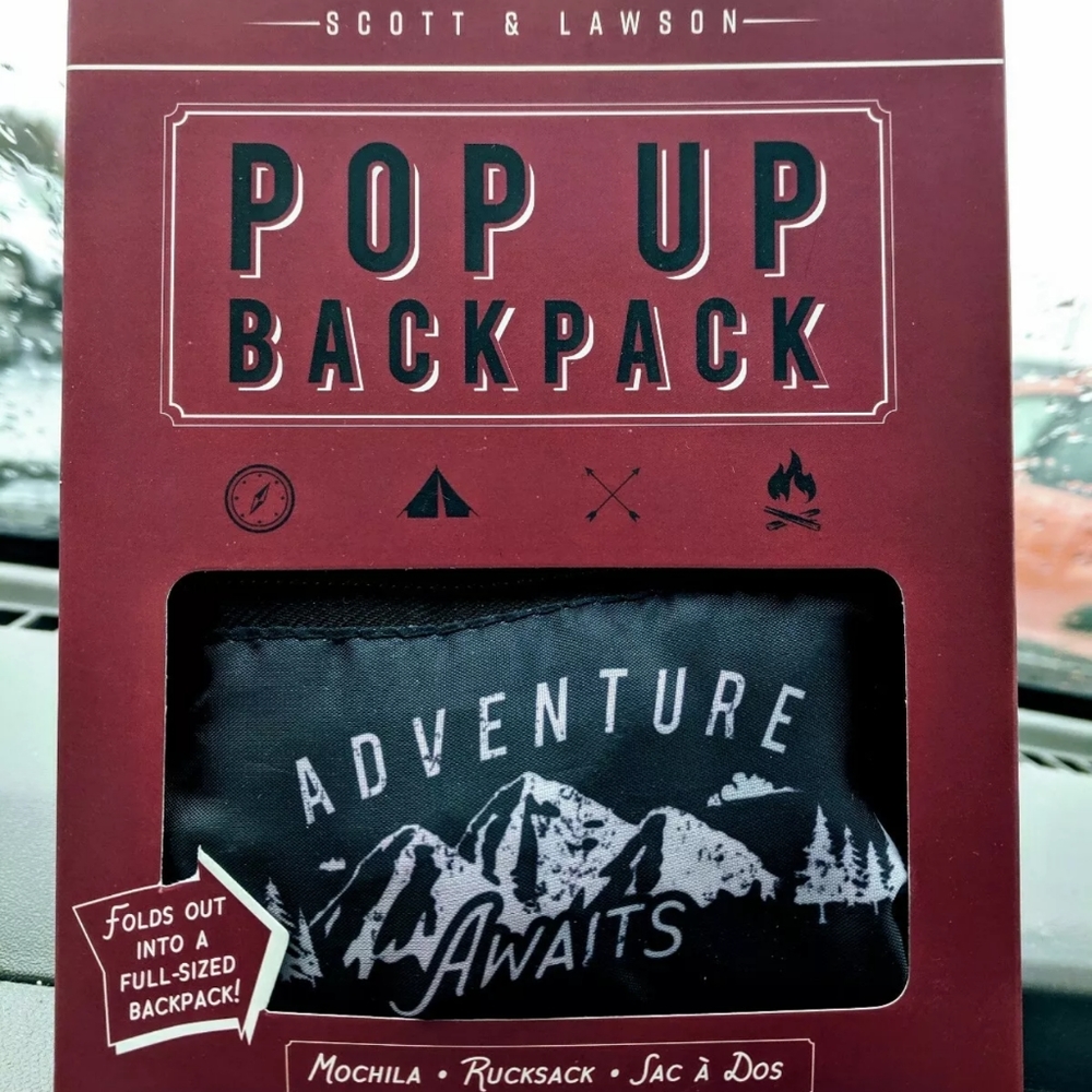 Adventure Awaits Pop-up Backpack 100% polyester !